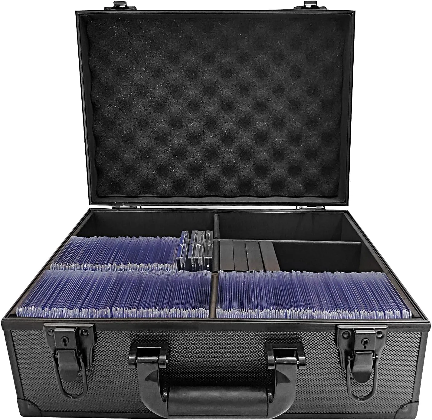 Toploaders Storage Box, Hard Toploaders Storage Case for 3" x 4" 35pt Rigid Card Holders, Card Deck Box Fits Cards, Top Loaders and Magnetic Card Holders (Black)