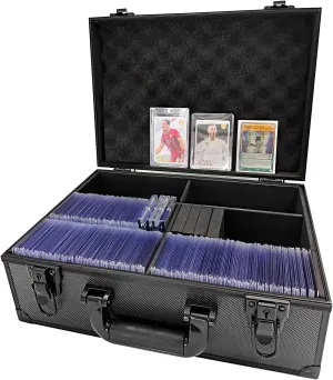 Toploaders Storage Box, Hard Toploaders Storage Case for 3" x 4" 35pt Rigid Card Holders, Card Deck Box Fits Cards, Top Loaders and Magnetic Card Holders (Black)
