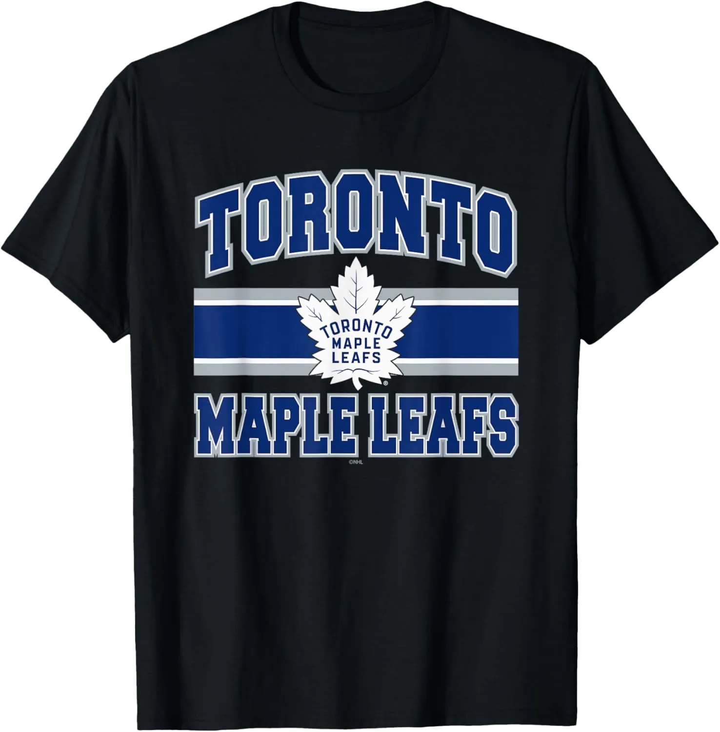 Toronto Maple Leafs Stripe Black Officially Licensed T-Shirt