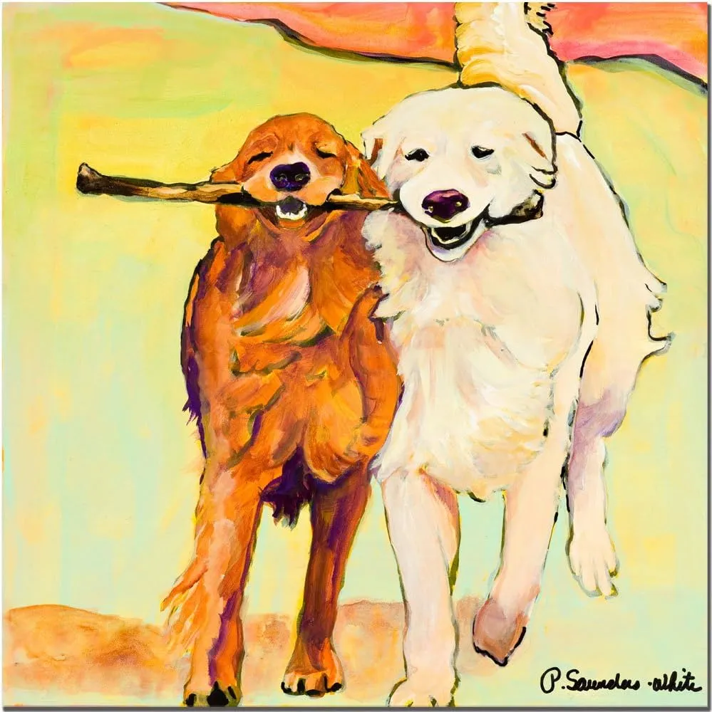 Trademark Art PS016-C1818GG Pat Saunders White Stick with Me Canvas Art