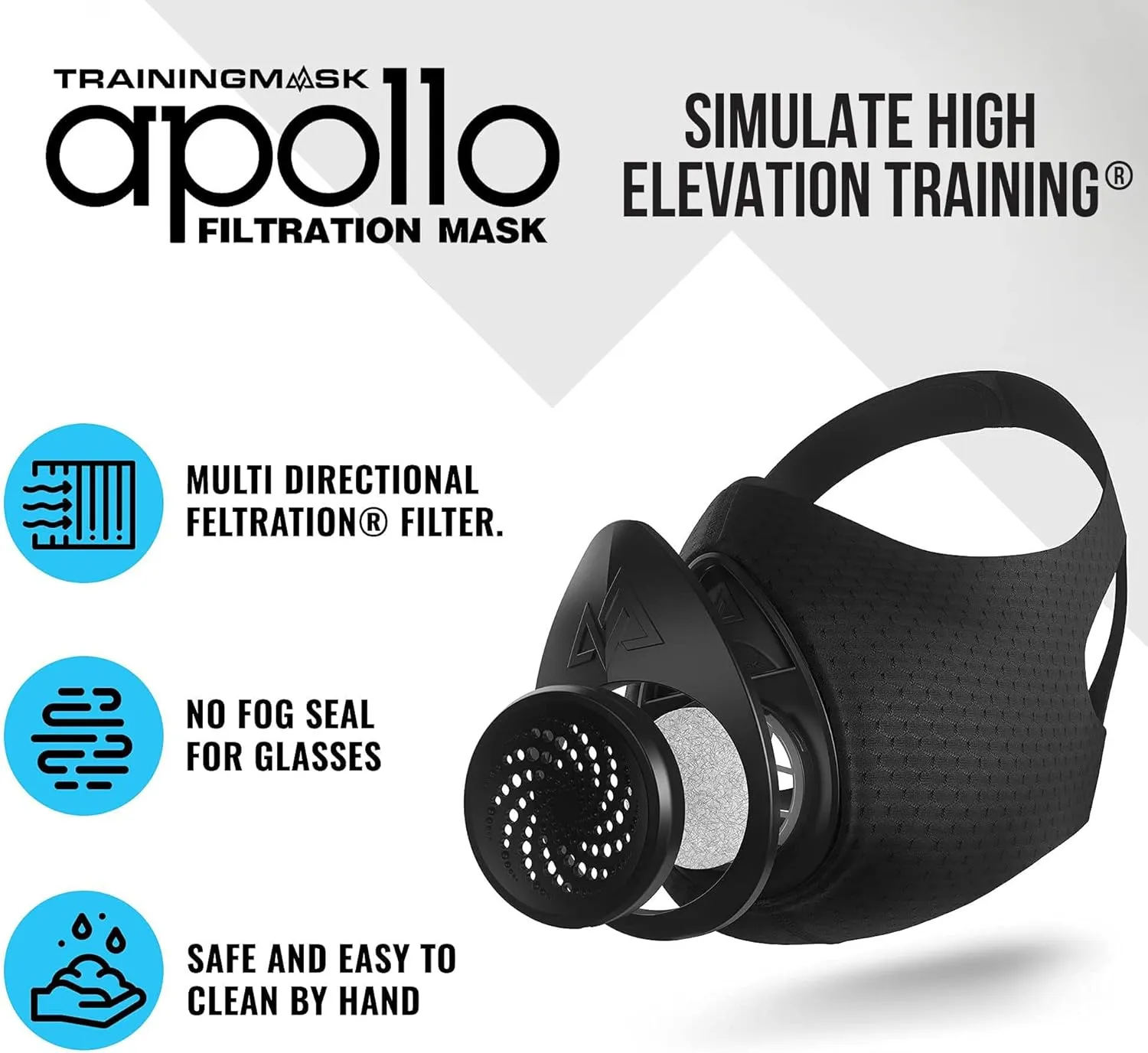 TRAININGMASK Tactical Filtration for Particulate Filtration with Medical Grade Feltration…