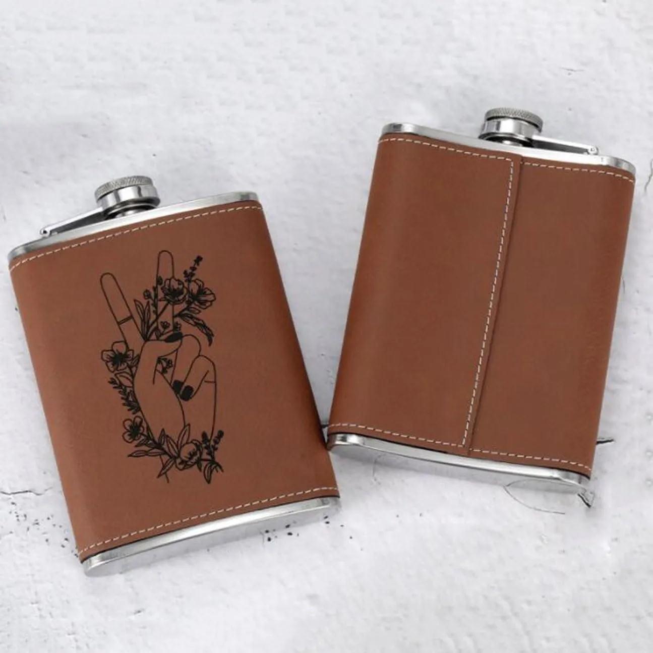 Travel Small Flasks Stainless Steel Flasks with Funnel Wedding Party Birthdays 8Oz Portable Flasks for Liquor for Men Women(E)