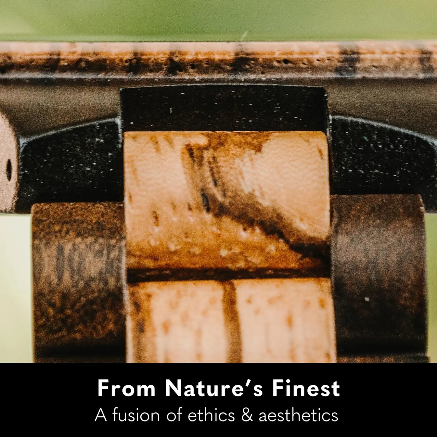Treehut Wooden Watches for Men, Great Japanese Quartz Analog, Stylish Exotic Watch with Adjustable Stainless Steel Clasp, Buckle, Made from Ebony and Walnut Wood, Relojes Hombre Mujeres