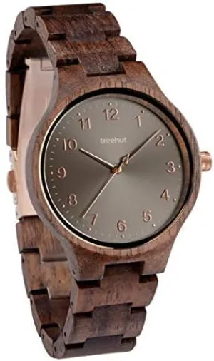 Treehut Wooden Women's Watches, Solstice Walnut Grey, Japanese Quartz Movement, Señoras Stylish Exotic Wrist Chicas Watch with Adjustable Stainless Steel Buckle and Box, Relojes para Mujeres