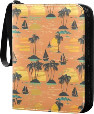Tropical Card Binder 4 Pockets, 400 Pockets Trading Card Binder Removable Card Albums Card Holder for Games, Sports, Football, Baseball Cards