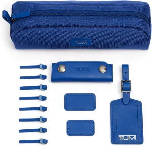 TUMI - Accents Kit - Includes 2 Leather Monogram Patches, 1 Leather Luggage Handle Wrap, 1 Luggage Tag & 8 Leather Zipper Pulls - Atlantic
