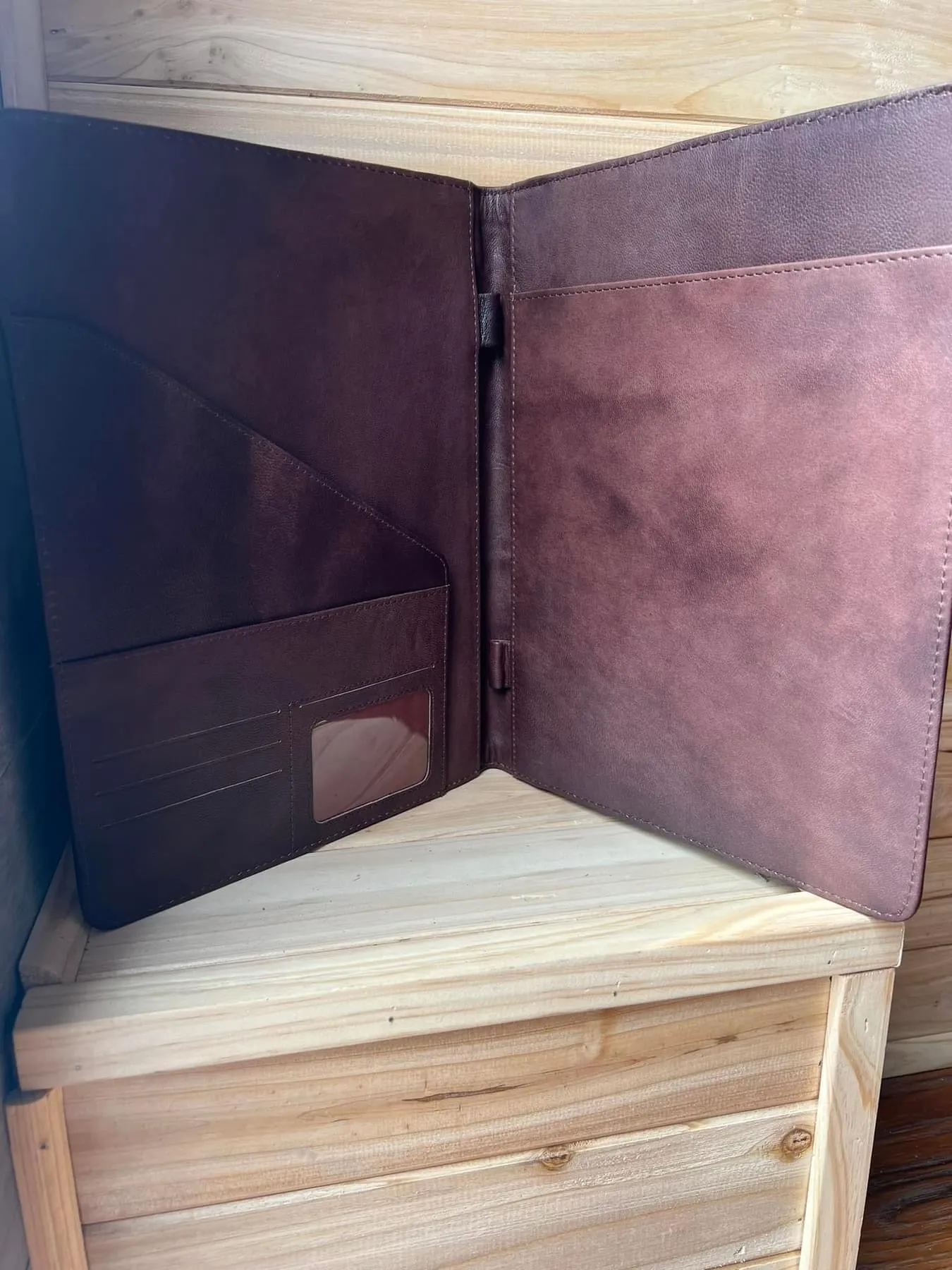 Turquoise Tooled Leather Portfolio