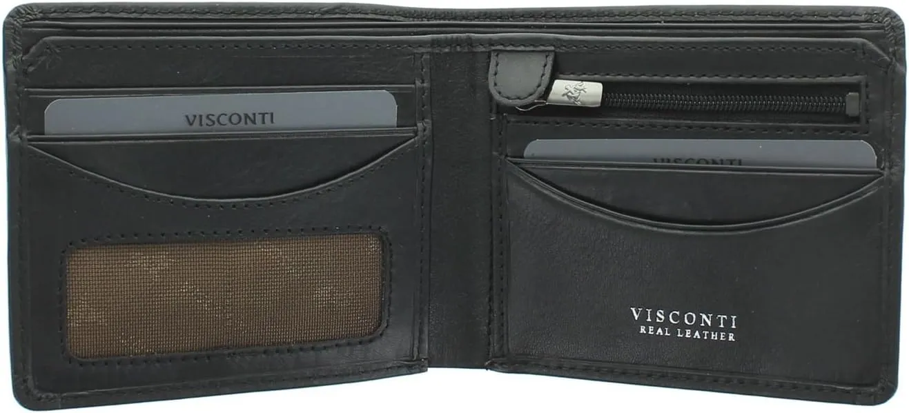 Tuscany Collection FRANCESCA Leather Wallet With RFID Protection TSC46 Black (Black)