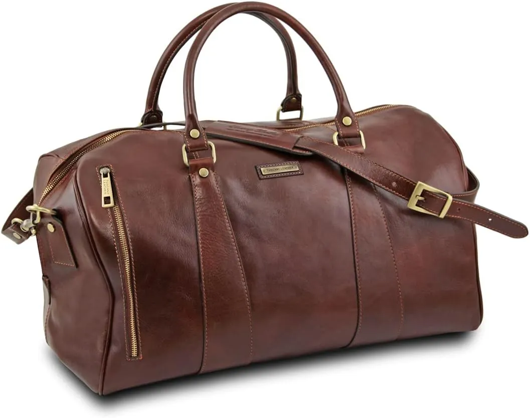 Tuscany Leather TL Voyager Travel leather duffle bag - Large size - TL141794 (Honey)