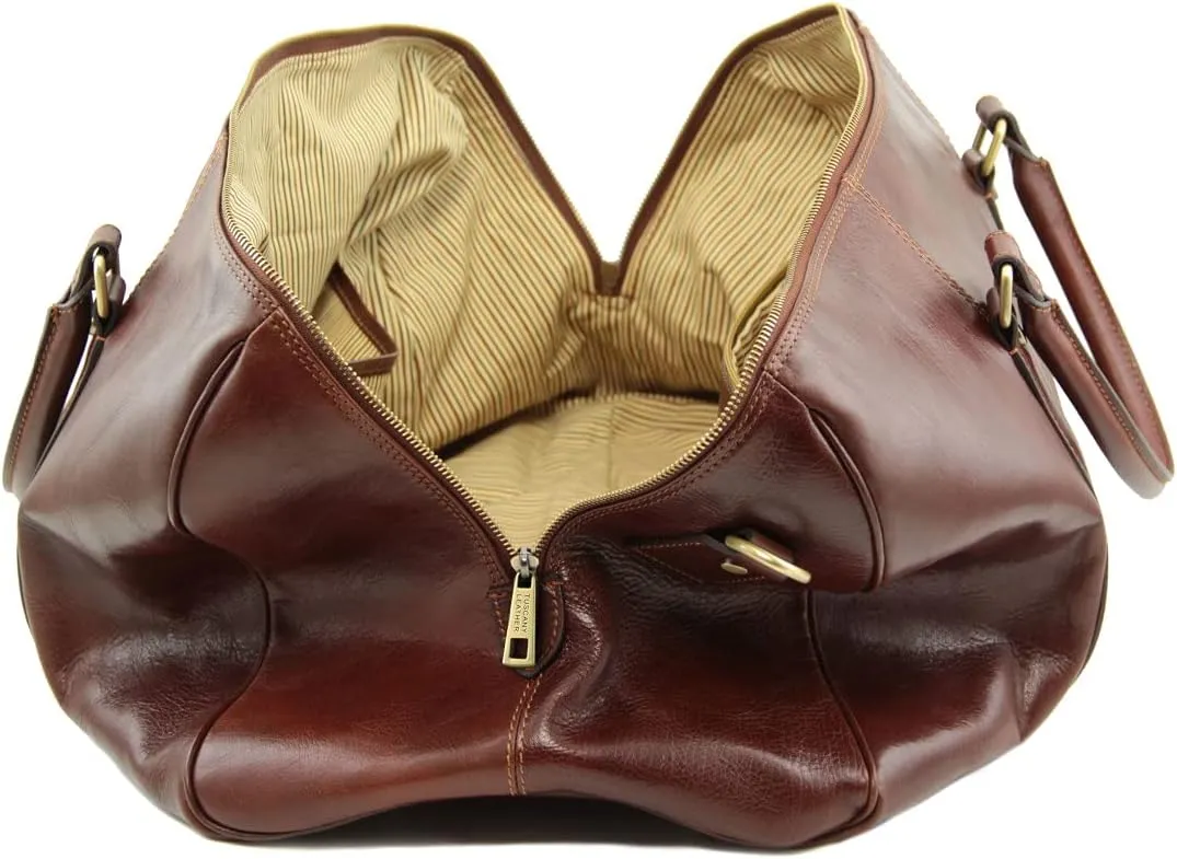 Tuscany Leather TL Voyager Travel leather duffle bag - Large size - TL141794 (Honey)