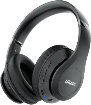Uliptz Wireless Bluetooth Headphones, 65H Playtime, 6 EQ Sound Modes, HiFi Stereo Over Ear Headphones with Microphone, Foldable Lightweight Bluetooth 5.3 Headphone for Travel/Office/Cellphone/PC
