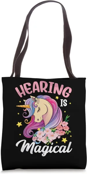 Unicorn Hearing Loss Deaf Cochlear Implant Awareness Tote Bag