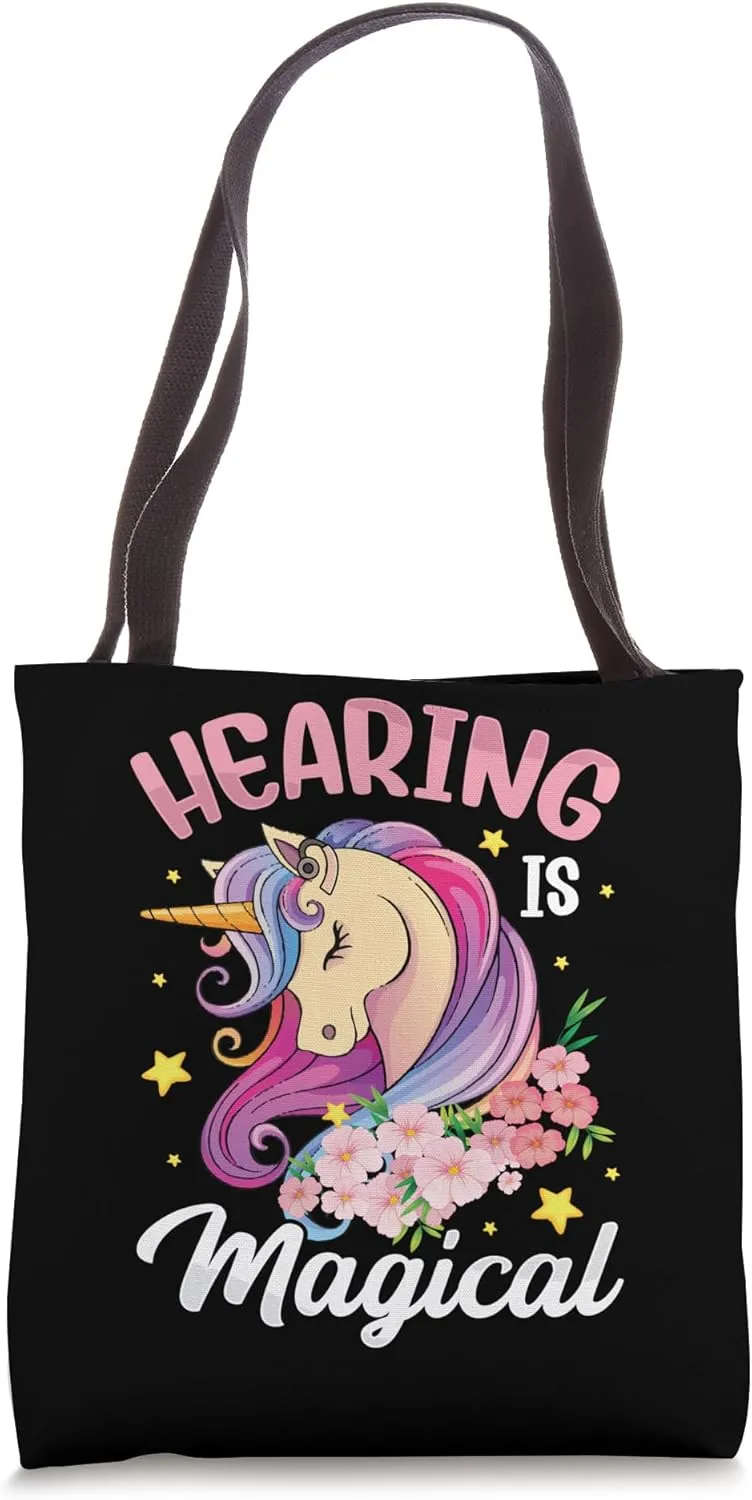Unicorn Hearing Loss Deaf Cochlear Implant Awareness Tote Bag