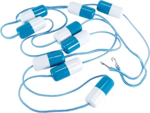 U.S. Pool Supply Pool Rope Floats To Divide Pool - Adjustable 16 to 20 Feet Safety Rope with Floating Buoys - Inground Swimming Shallow and Deep End Divider Barrier - Braided Polymer with Anchor Hooks