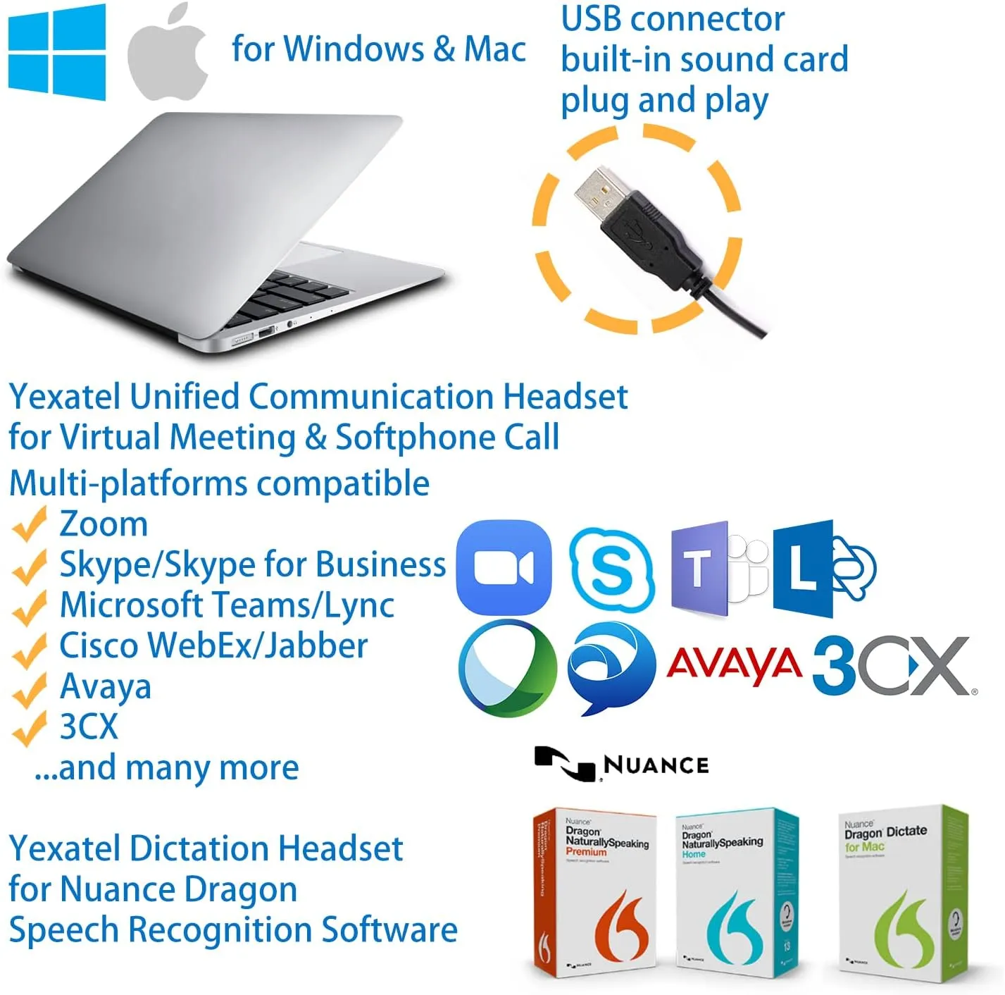 USB Computer Headset with Microphone | Noise Cancelling Mic Mute & Volume Control | for Microsoft Teams/3CX Office & Online Meetings (Y809DGUC, Gold)