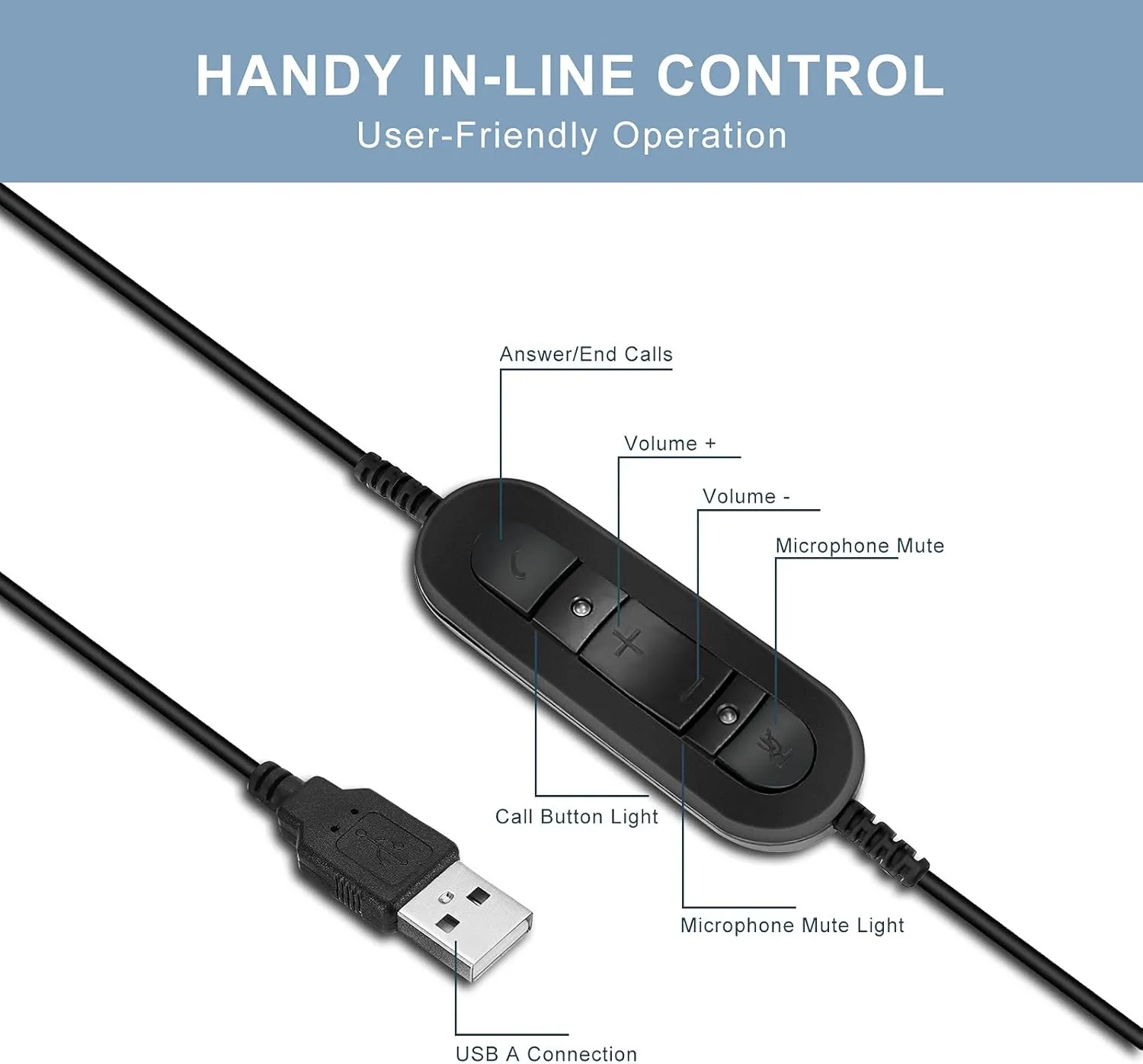 USB Computer Headset with Microphone | Noise Cancelling Mic Mute & Volume Control | for Microsoft Teams/3CX Office & Online Meetings (Y809DGUC, Gold)
