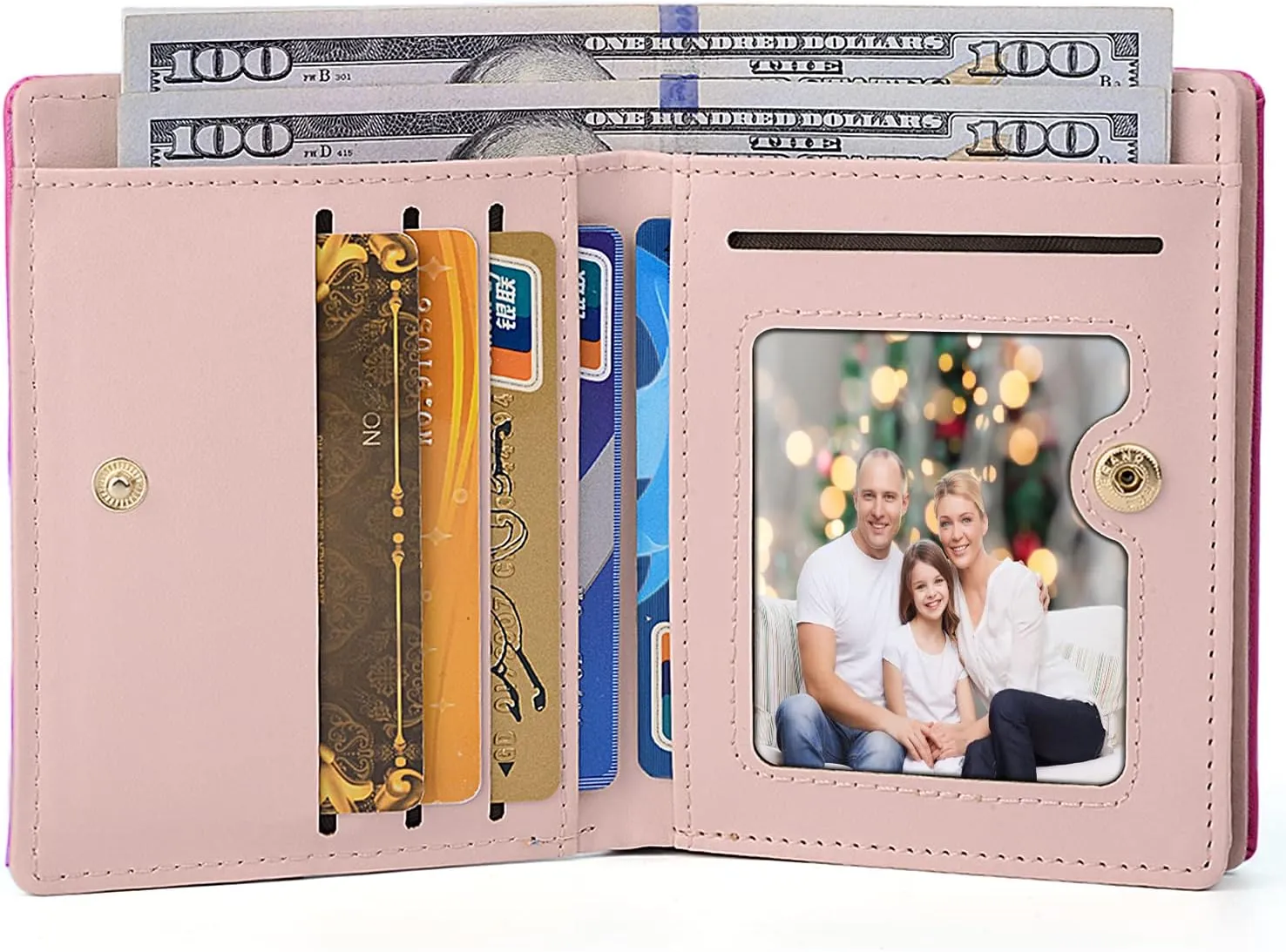 UTO Wallet for Girls PU Leather Card Holder Organizer Women Small Cute Cat Coin Purse