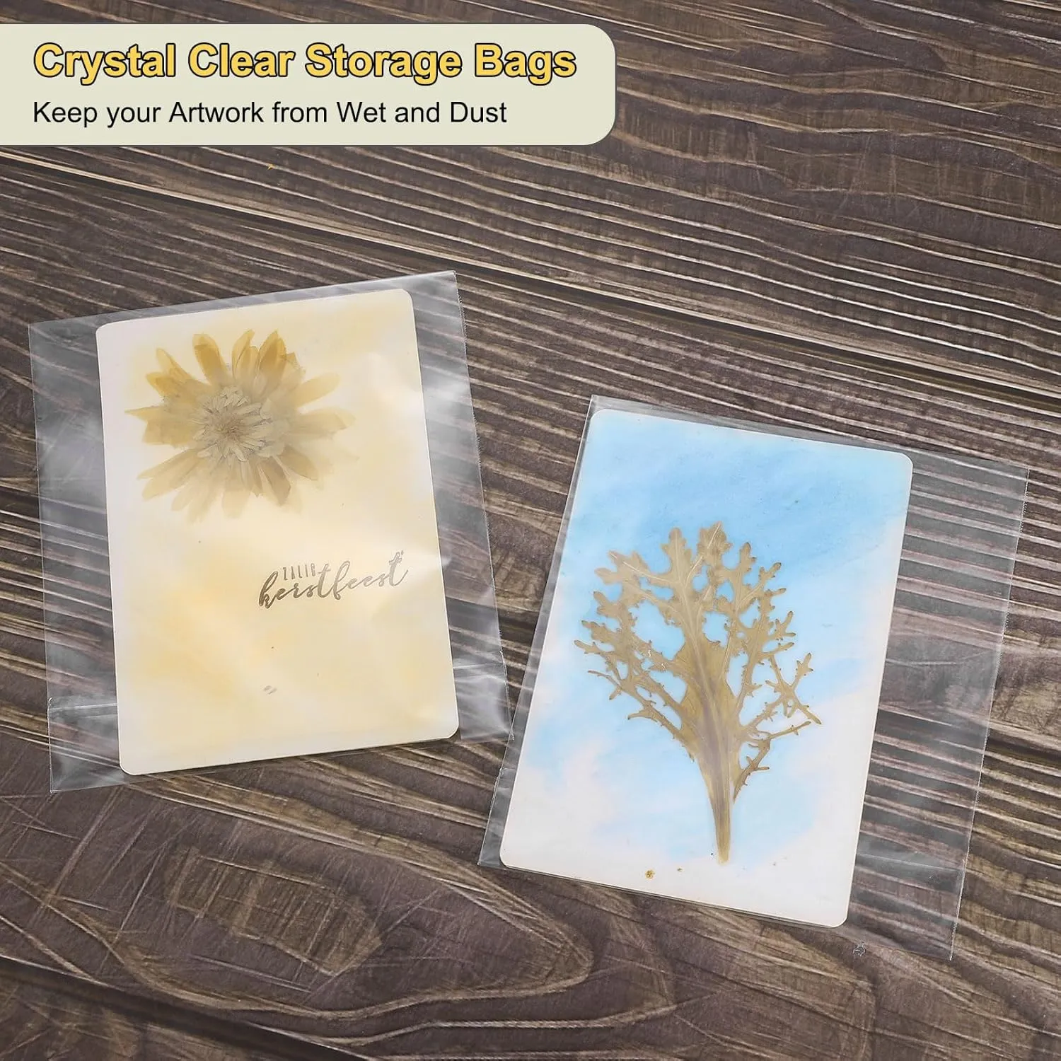 uxcell 21.3"x 17.7" Acid-Free Picture Sleeve, 60 Pack Crystal Clear Photo Sleeves Storage Bags Transparent Sealing Bag for 17.7"x 19.7" Art Prints, Pictures, Photos, Frame Mats Mattes