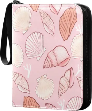 Various Shells Card Binder 4 Pockets, 400 Pockets Trading Card Binder Removable Card Albums Card Holder for Games, Sports, Football, Baseball Cards