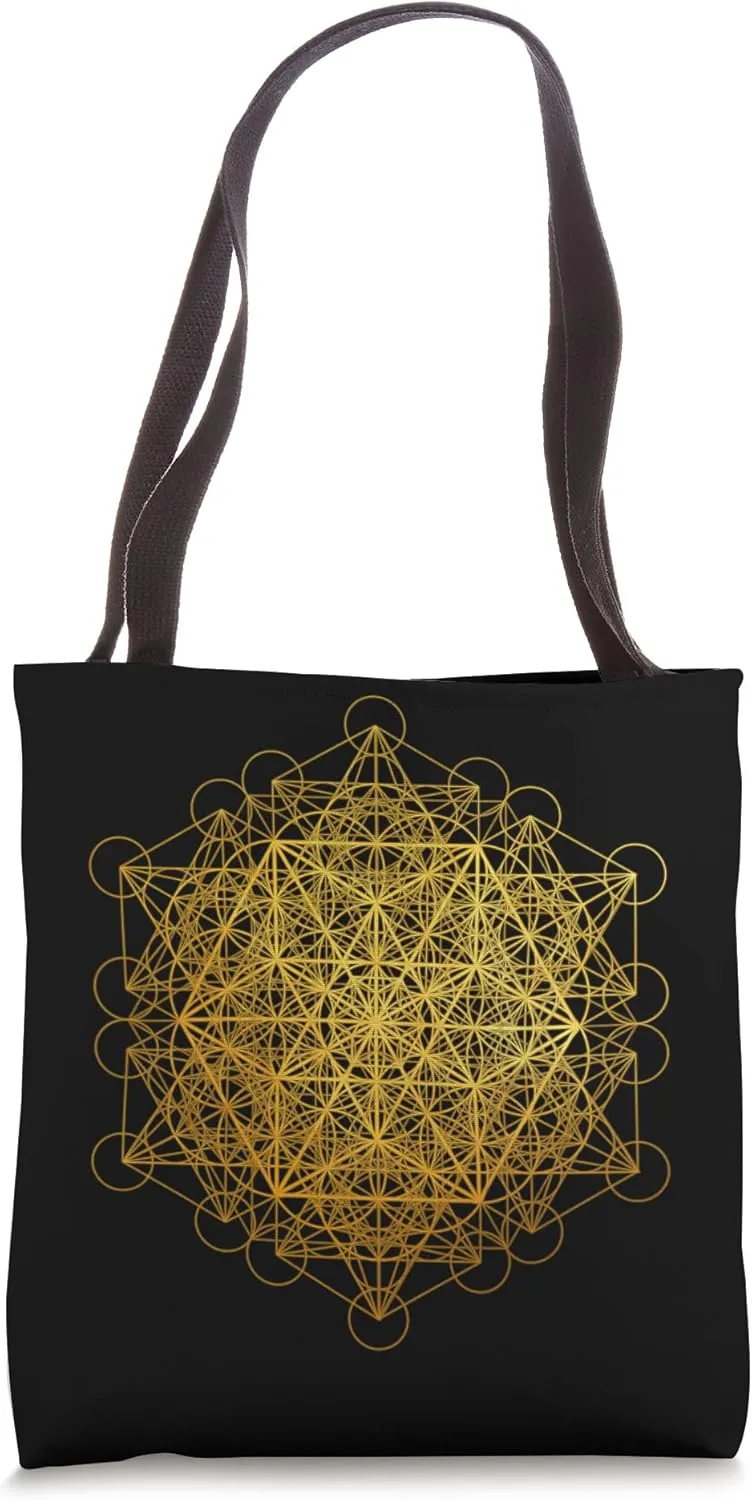 Vector Equilibrium Sacred Geometry Metatron Flower Of Life Tote Bag