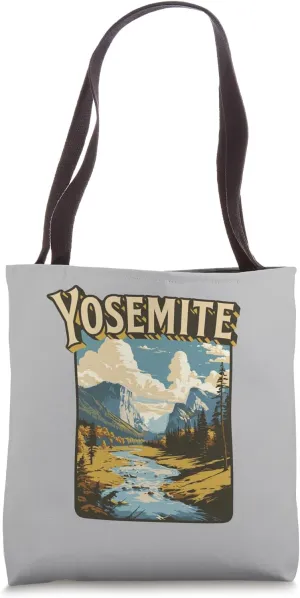 Vintage 1980's Yosemite Valley Retro Art Tote Bag