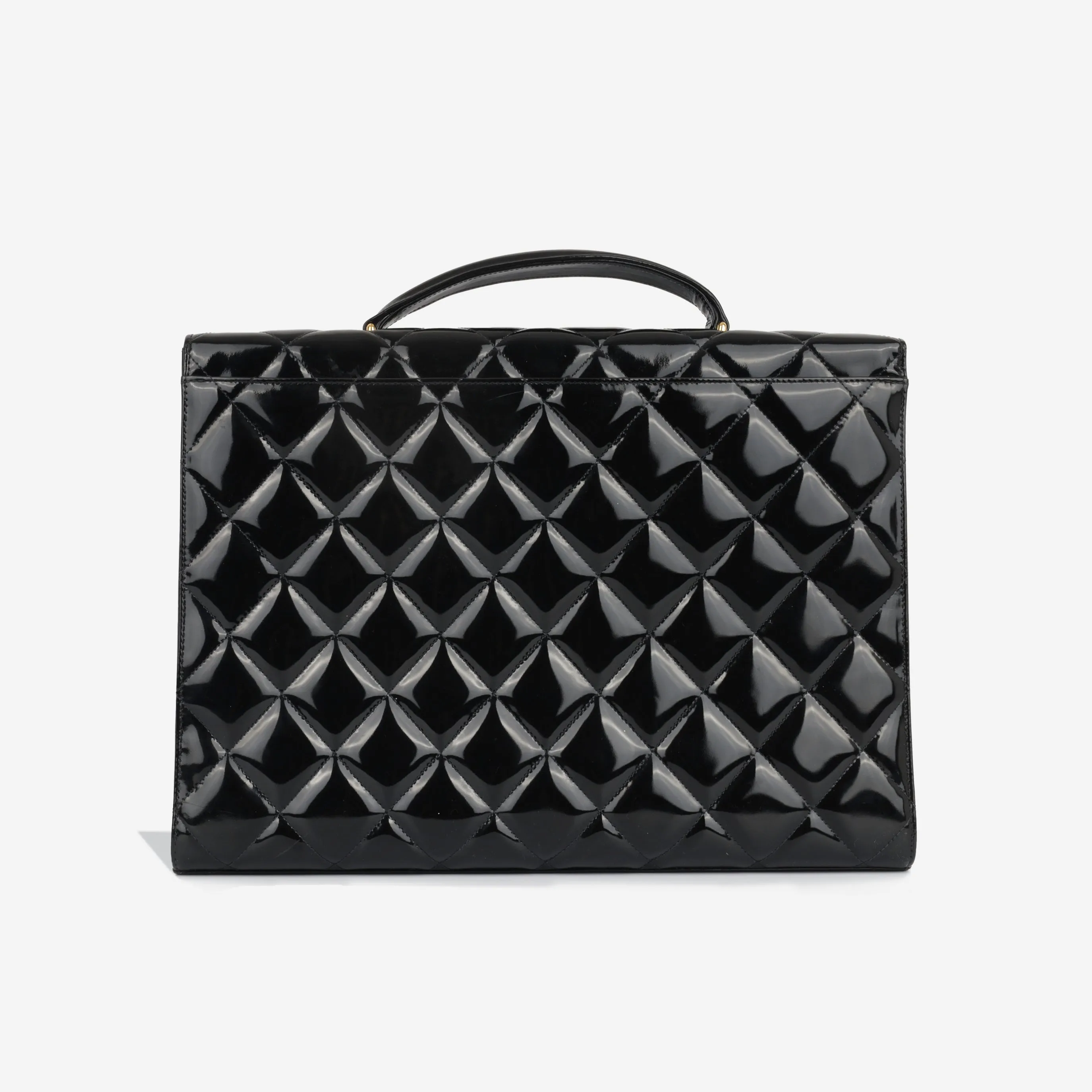 Vintage Portfolio Briefcase - Black Patent