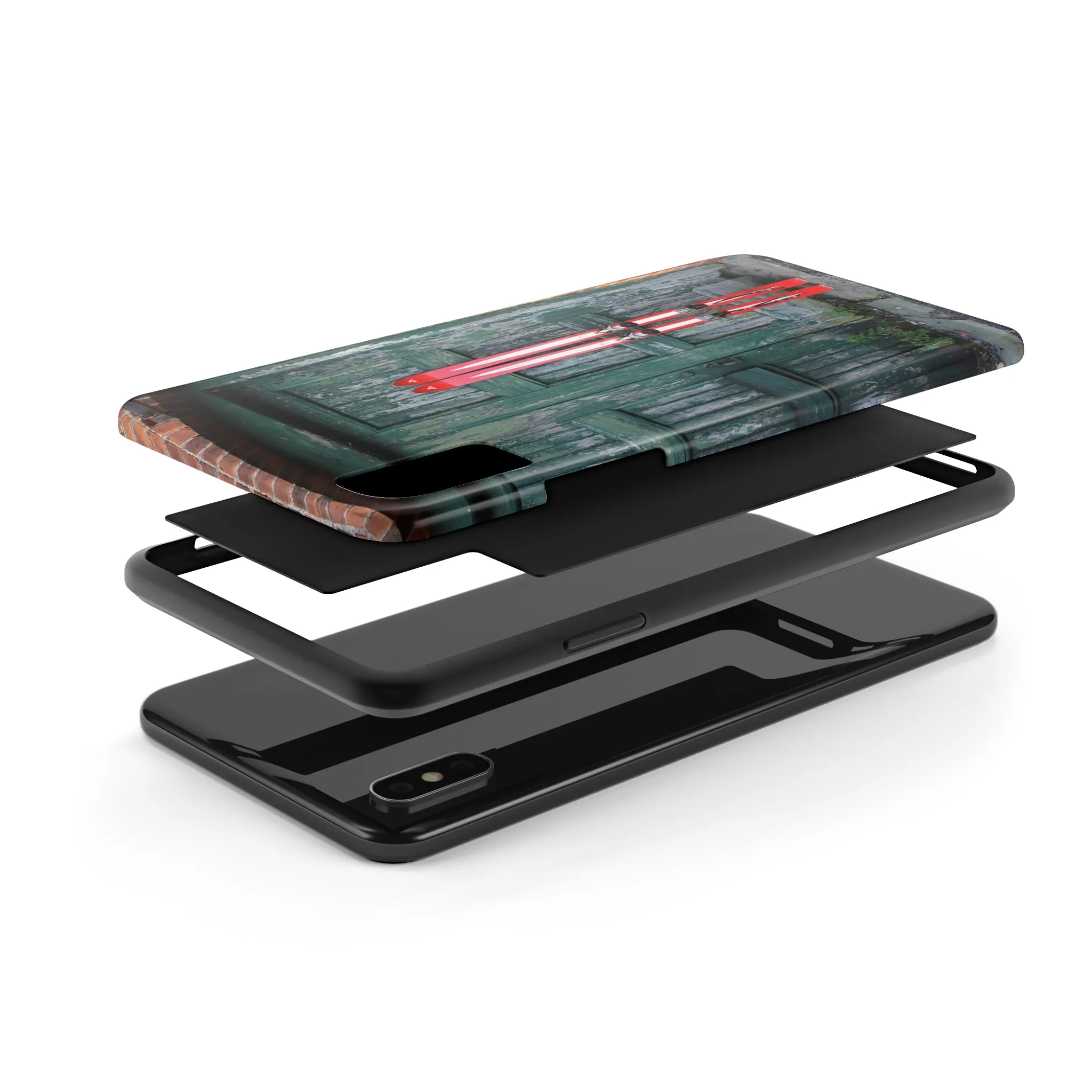 Vintage Red Skis - Tough Phone Case, Case-Mate