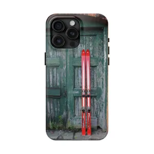 Vintage Red Skis - Tough Phone Case, Case-Mate