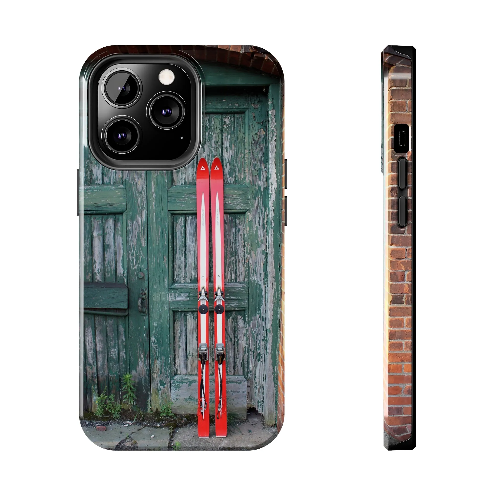 Vintage Red Skis - Tough Phone Case, Case-Mate