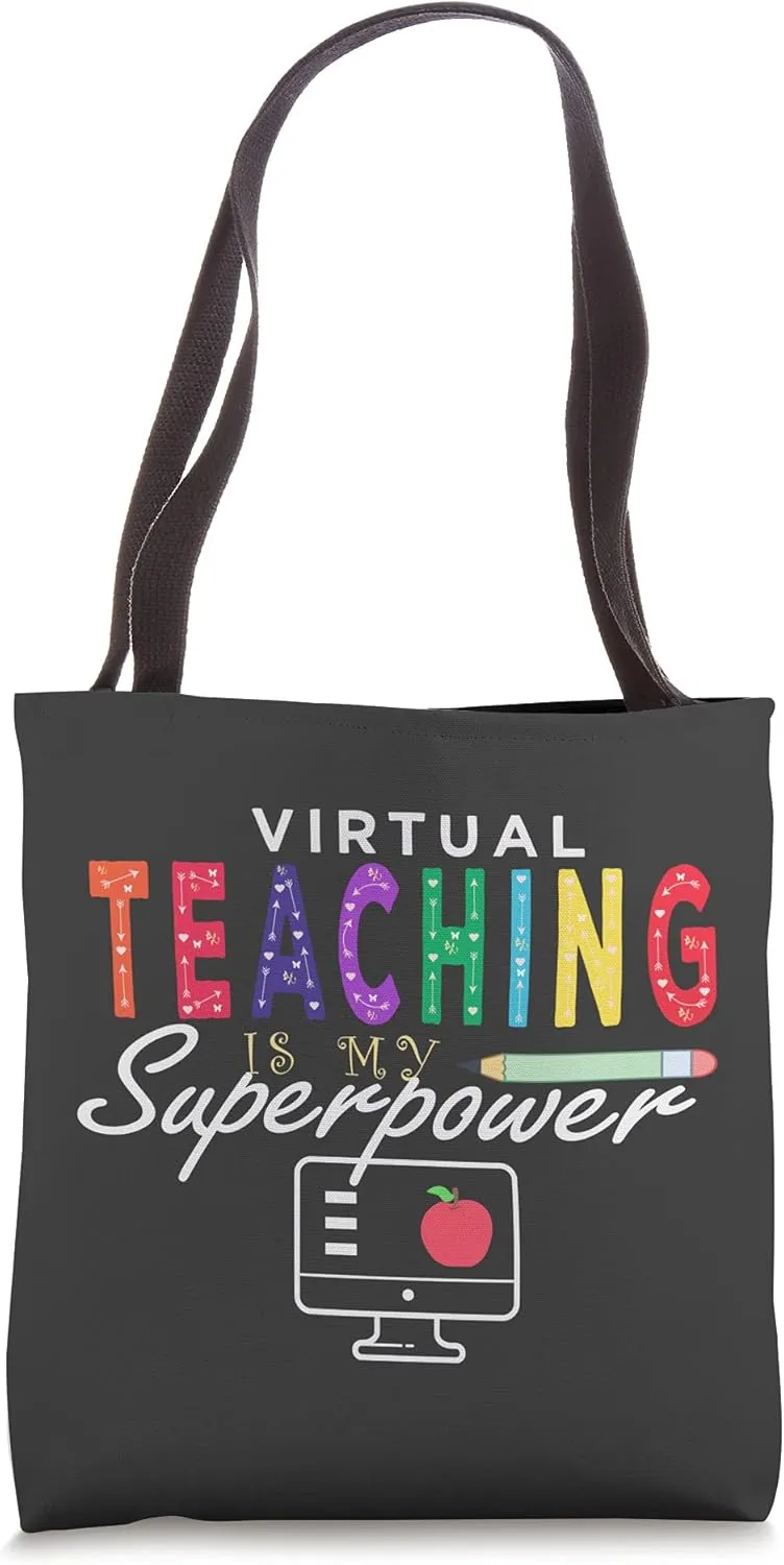 Virtual Teaching Is My Superpower | Virtual Teaching Teacher Tote Bag