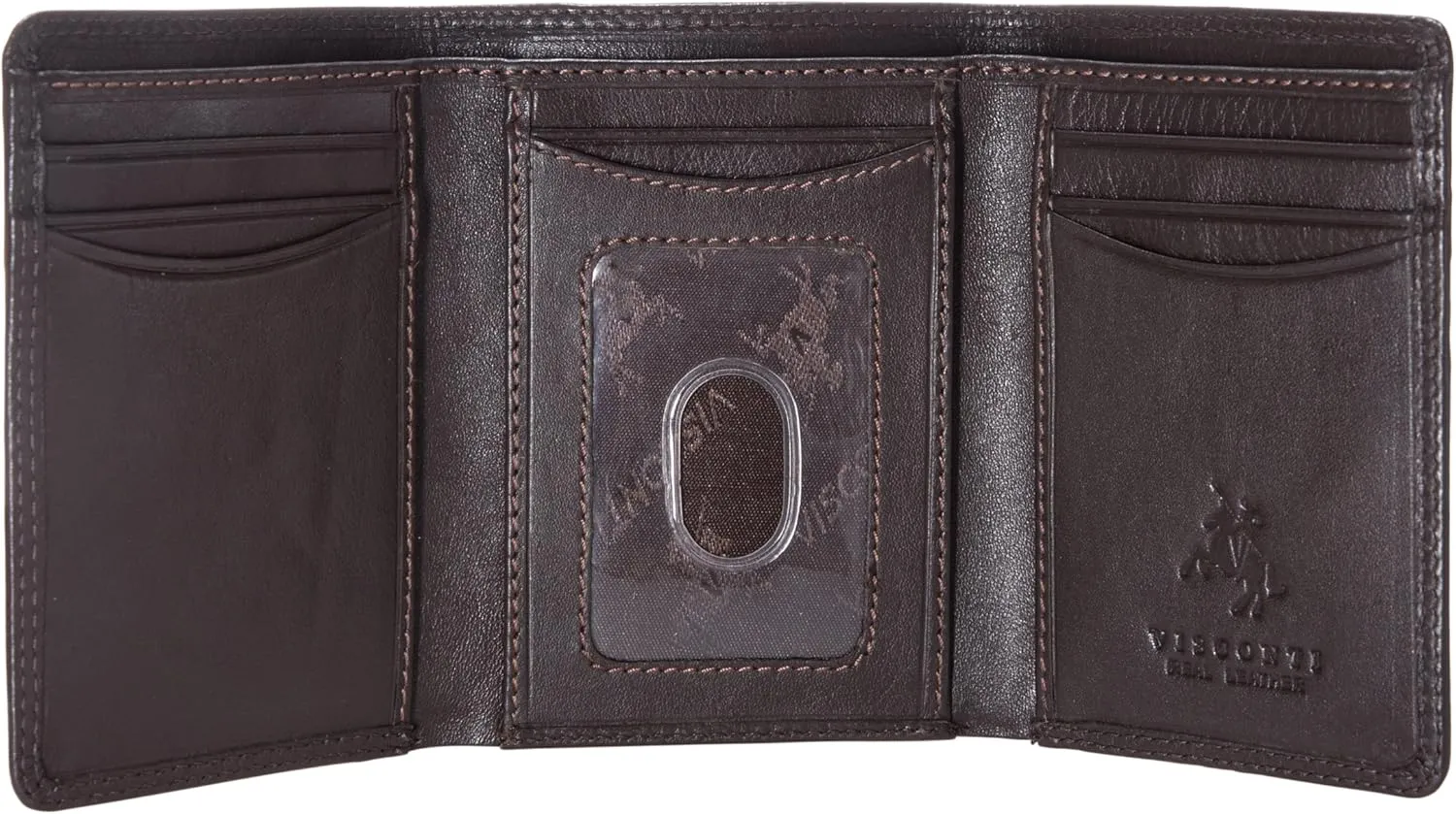 Visconti HT18 Classic Style Soft Leather Trifold Wallet (Brown)