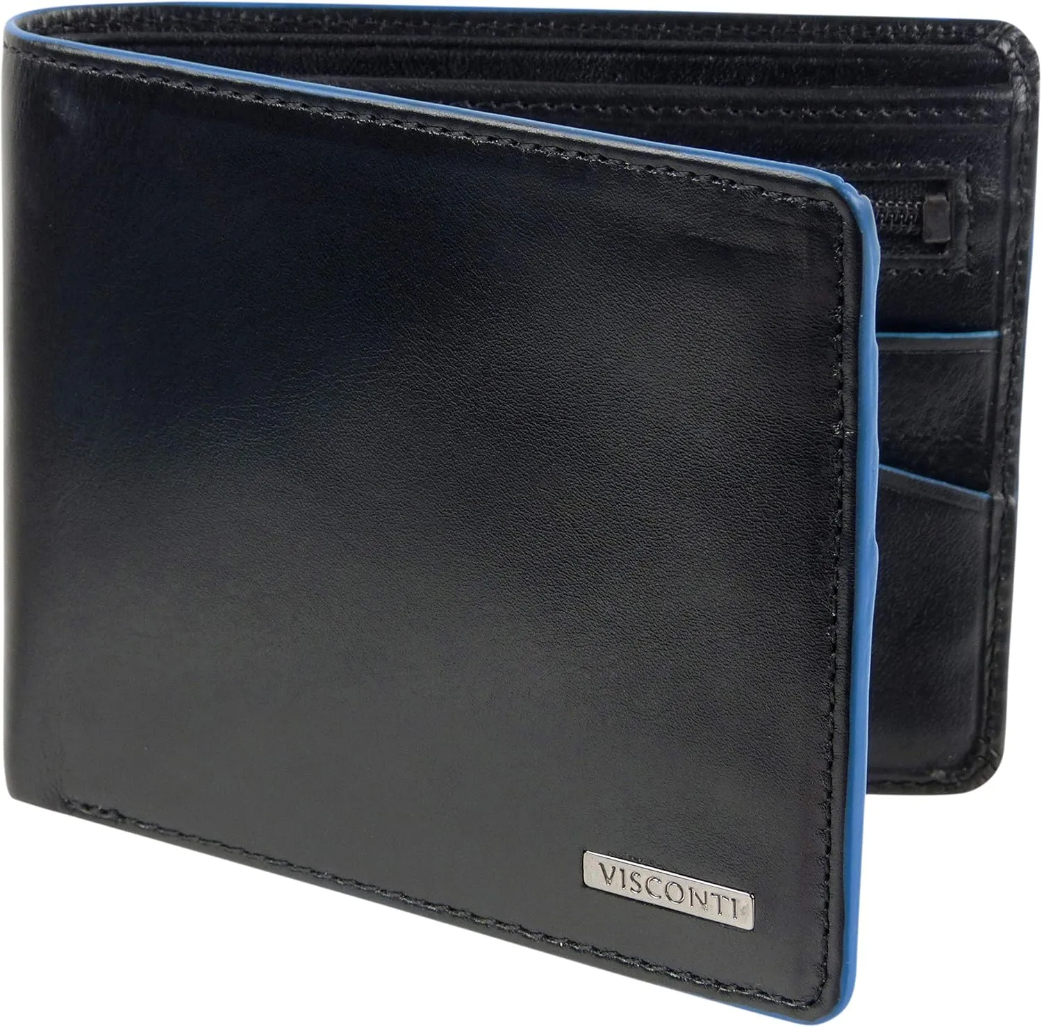 Visconti Leather Alps Range Men's Wallet, Black, One Size, Classic