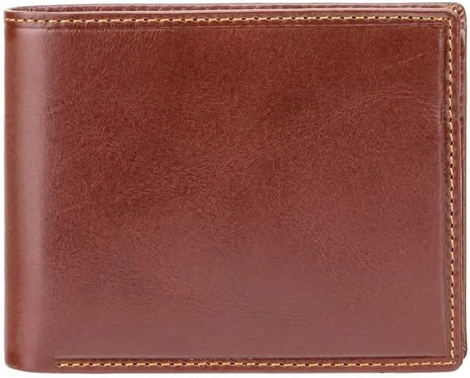 Visconti Mens Classic Leather Wallet / ID Holder Case / Slim Bifold Passcase (Brown) Monza 4