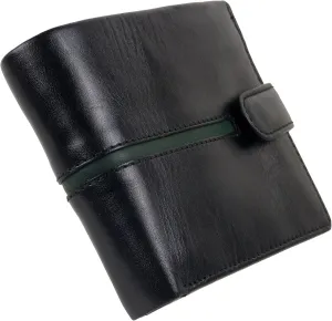 Visconti Men's Leather Tabbed Stylish Two-Tone Bifold Wallet By Areo Gift Box Onesize Black/Green