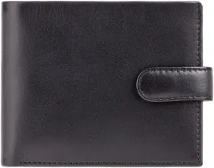 Visconti Parma PM-100 Mens Classic Bi-fold Coin Pouch Wallet (Black/Cobalt)