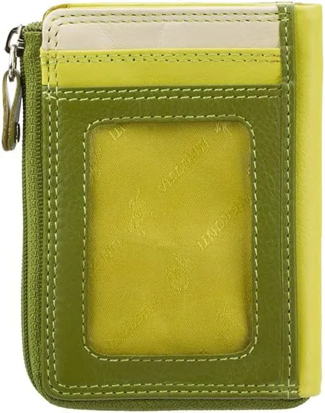 Visconti RB110 Phi Phi Womens Leather Slim ID Credit Card Holder Wallet/Purse (Green Multi)