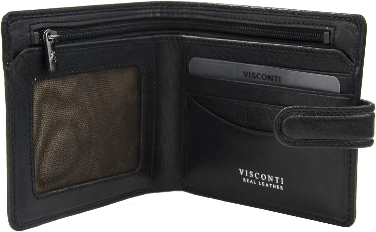 Visconti Tuscany 41 Secure RFID Blocking Genuine Leather Wallet (Black)