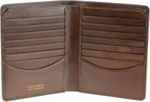 Visconti Tuscany 49 Secure RFID Blocking Genuine Leather Card Holder Wallet (Tan)