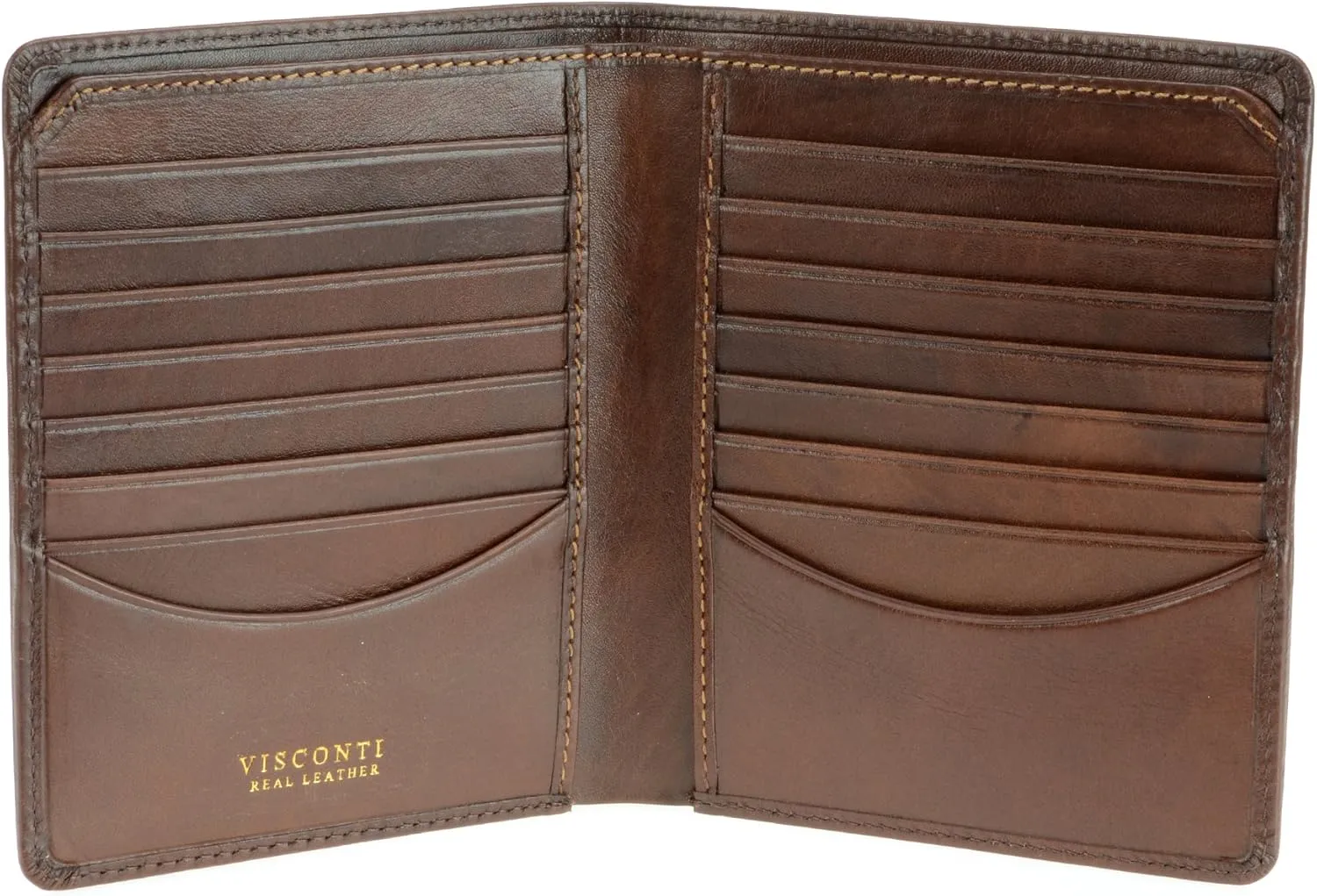 Visconti Tuscany 49 Secure RFID Blocking Genuine Leather Card Holder Wallet (Tan)