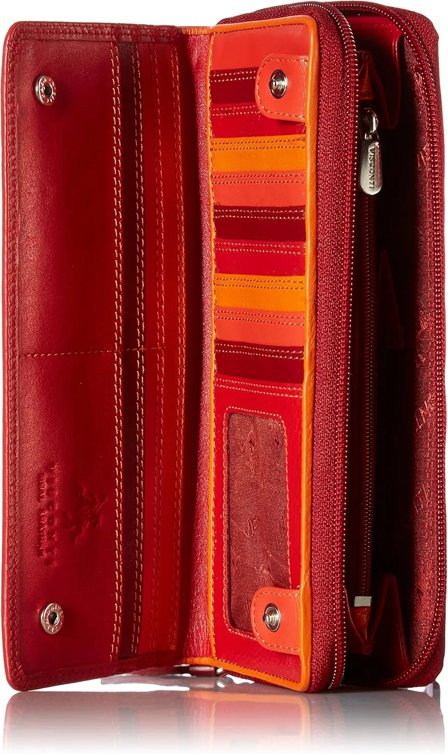 Visconti Women's Rb55 Leather Purse Red Multicolor