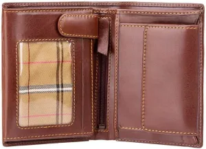 Visconti"MONZA 3" Soft Italian Glazed Quad Fold Wallet (Brown)
