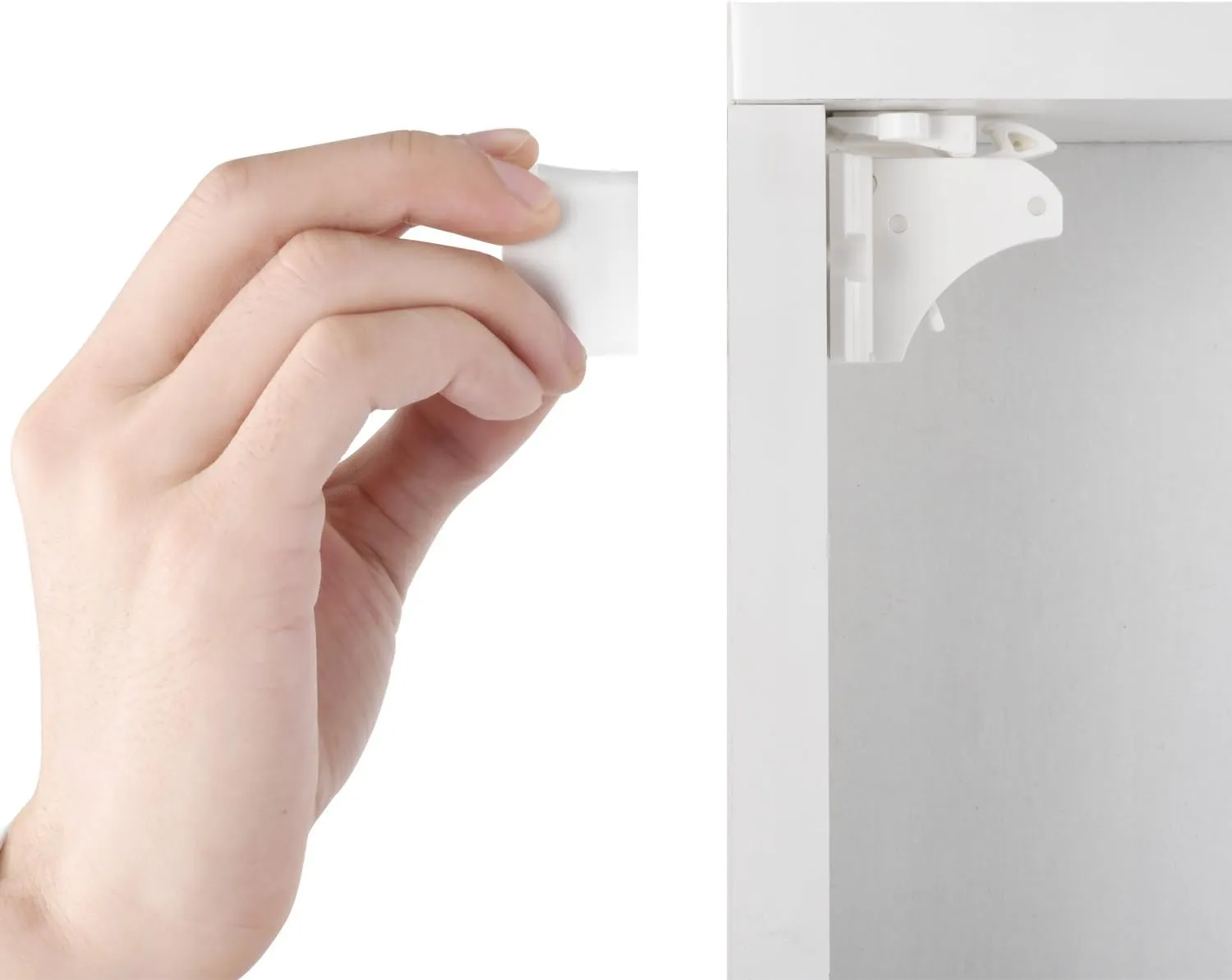 Vmaisi Adhesive Magnetic Locks for Cabinets & Drawers (10 Locks and 2 Keys)