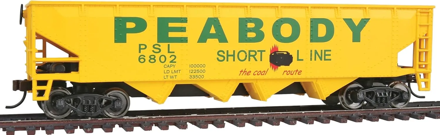 Walthers Trainline 40' 4-Bay Offset Hopper Peabody Short Line #6802