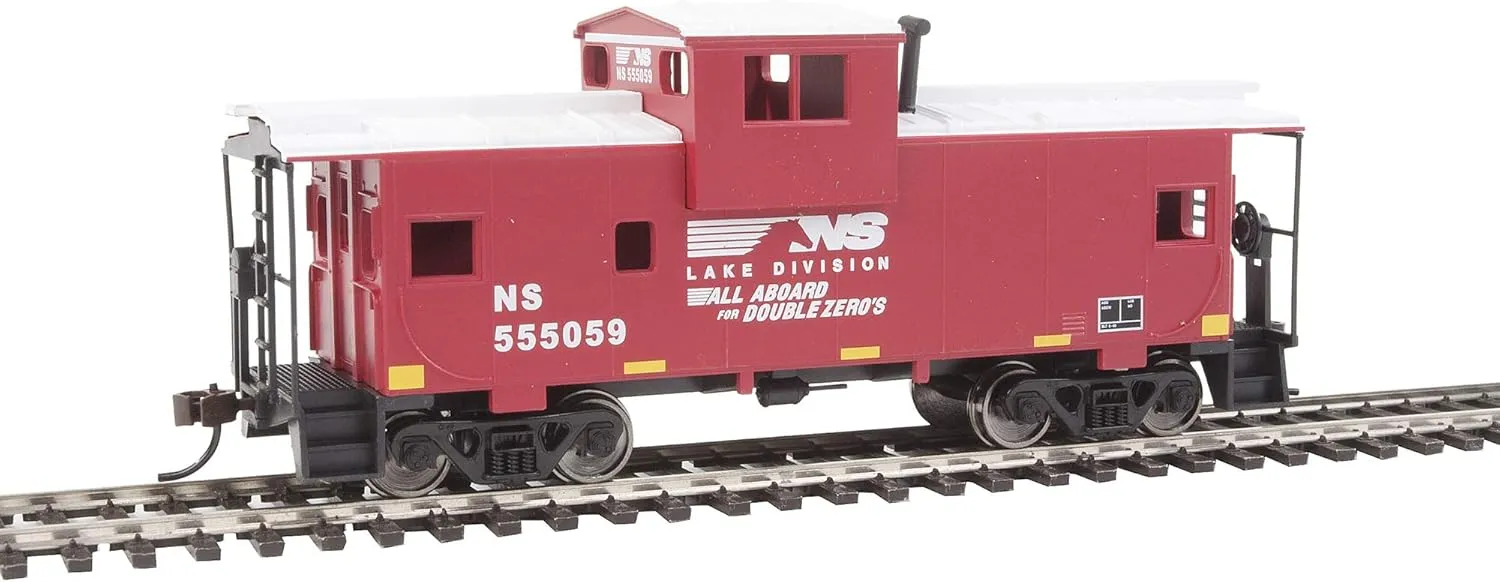 Walthers Trainline HO Scale Model Norfolk Southern Vision Caboose, Red/White
