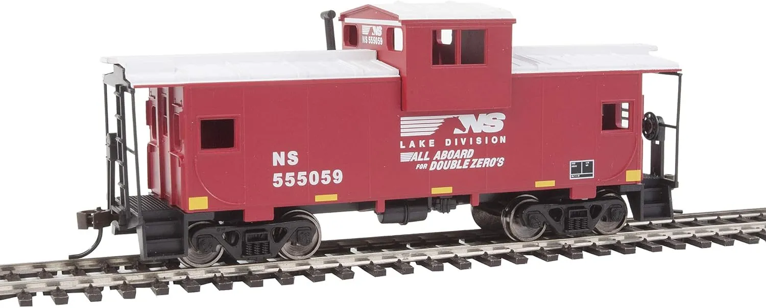 Walthers Trainline HO Scale Model Norfolk Southern Vision Caboose, Red/White