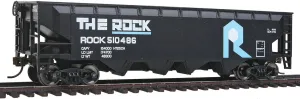 Walthers Trainline HO Scale Model Rock Island Offset Hopper, Black/Blue/White
