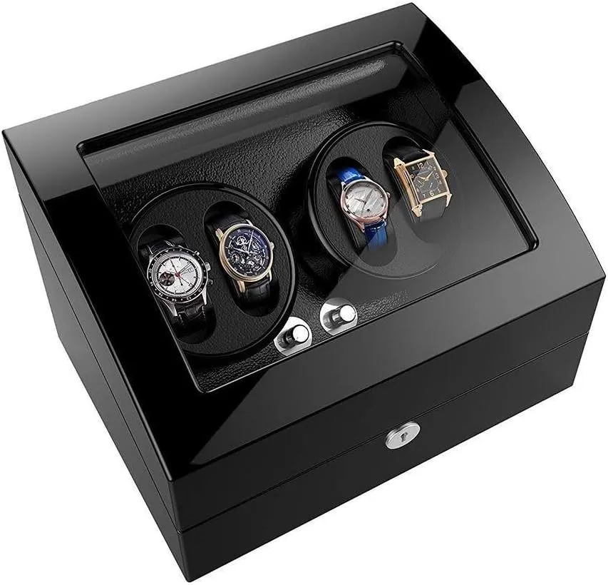 Watch Winder Automatic Mechanical Watch Winder Box 4 Wrist Watches   6 Storage Case Automatic Watch Box Winder 5 Rotation Modes