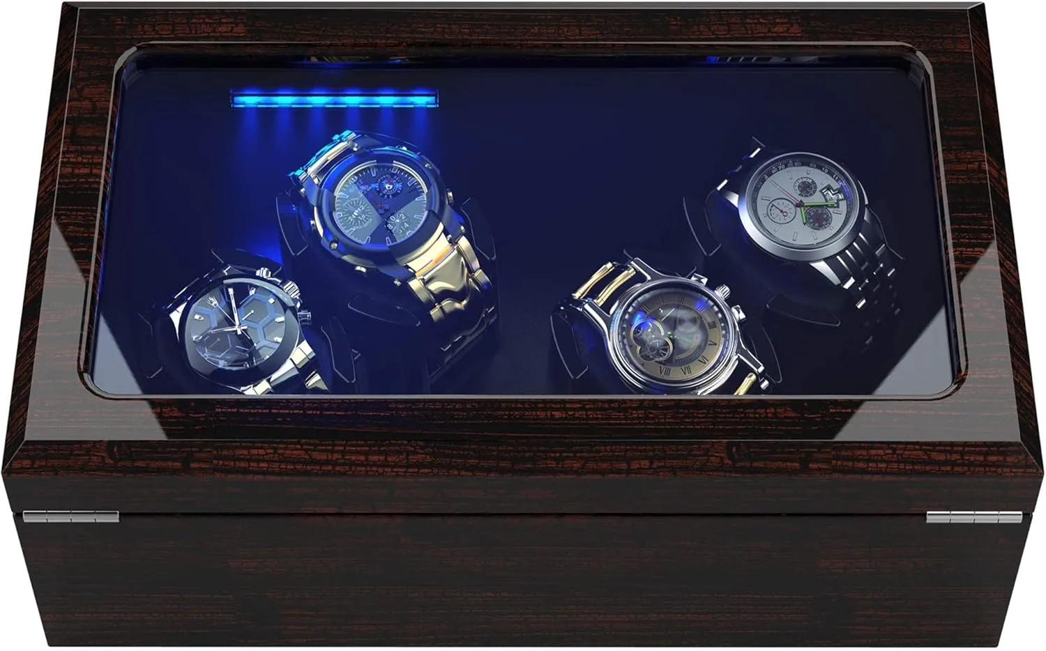 Watch Winder with Memory Foam Watch Pillows with Four Rotation Modes, No Noise 10dp Anti-Magnetic Design 2 L Size Watch Pillows Included for Women's and Men's Watches