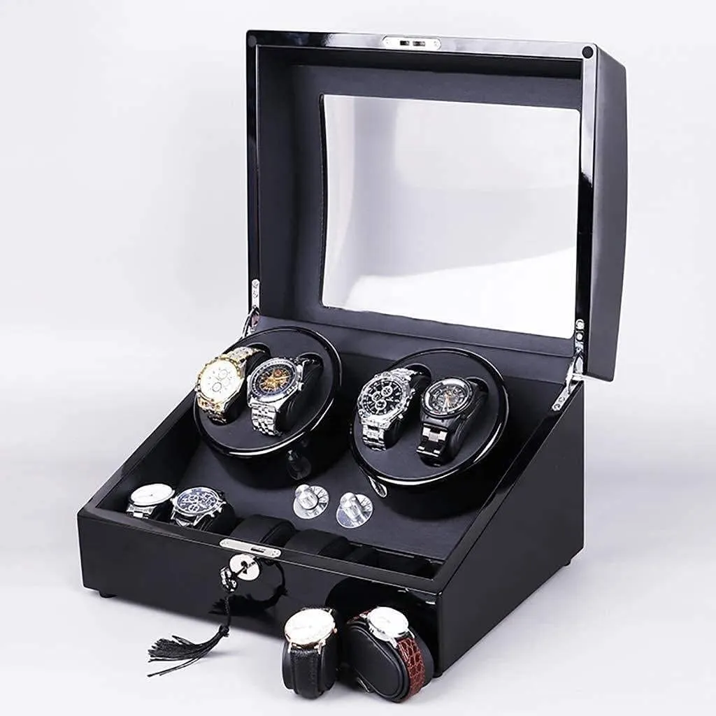 Watch Winders Automatic Mechanical Watch Winder Box 4 Wrist Watches   6 Storage Case Automatic Watch Box Winder 5 Rotation Modes