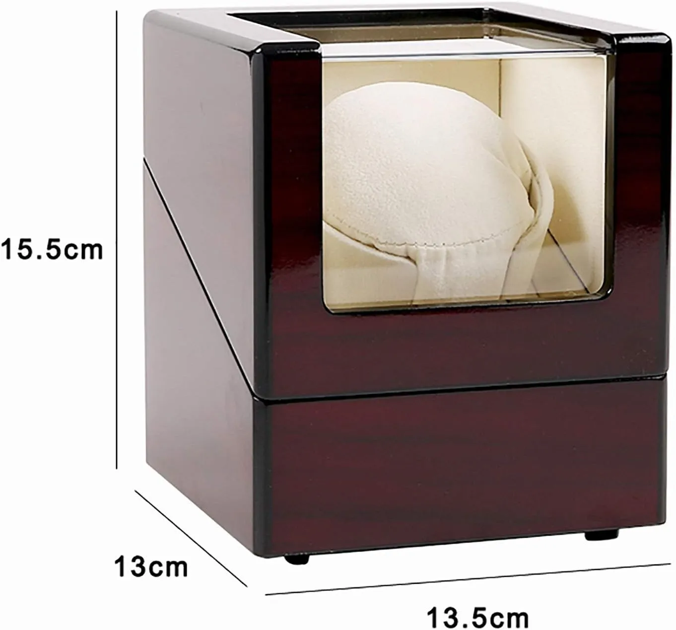 Watch Winders - Automatic Single Position Watch Winder Wood Paint Winding Display Holder Jewelry Cabinet Storage Box Watch Case Motor Watch Mover Shaker for Home Mall